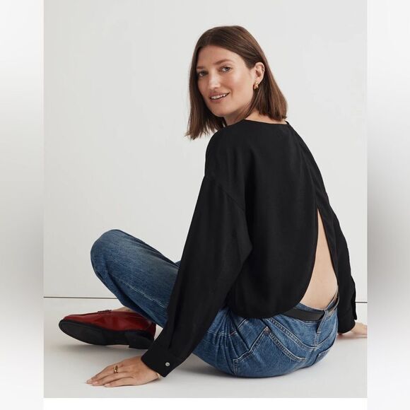 NWT Madewell Relaxed Tulip-Back Top - Picture 5 of 9
